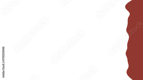 Clean white background with a wavy, irregular brown border on the right, offering a minimal and modern design template for various projects.