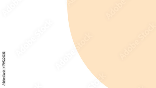 Clean, soft peach curved shape on a white abstract background, offering a minimalist and versatile design element with ample copy space.