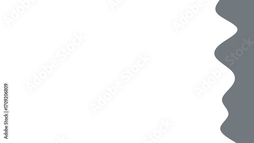 Abstract grey wavy shape on a clean white background, offering a minimalist and modern design element for graphic projects and presentations.