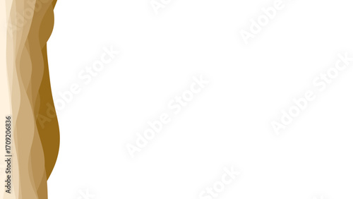 Abstract background with flowing brown and beige wavy shapes on a clean white canvas. Ideal for presentations, branding, or subtle design accents.