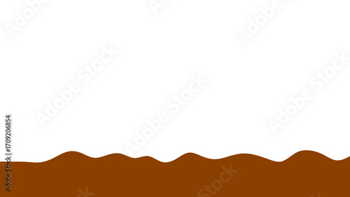 Abstract brown wavy liquid or soil texture on a clean white background, ideal for food, nature, or graphic design concepts.