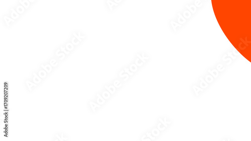 Minimalist design featuring a bright orange circular element on a clean white background, ideal for digital templates, advertising, or corporate branding.