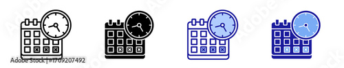Deadline  Icon Set Multiple Style Collection
