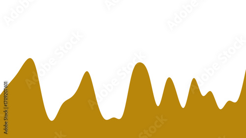 Abstract flowing golden-brown shape against a crisp white background. Versatile minimalist design for backgrounds, digital art, or graphic templates.