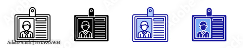 Id Card  Icon Set Multiple Style Collection