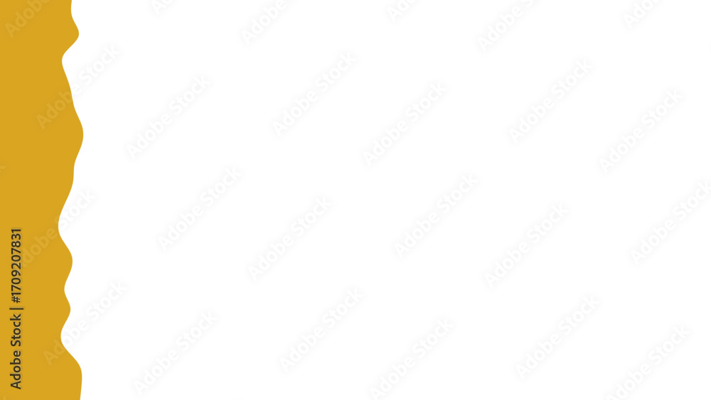 Obraz premium Abstract gold wavy border on a clean white background, ideal for design, branding, presentations, or digital layouts with ample copy space.