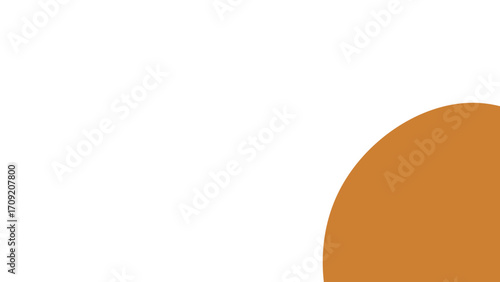 Minimalist graphic with a clean white background and a warm orange-brown partial circle. Ideal for abstract layouts, corporate presentations, or marketing collateral.
