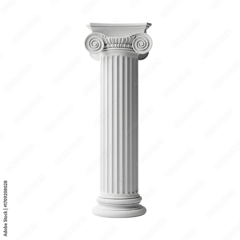 Obraz premium Ionic column isolated on transparent background