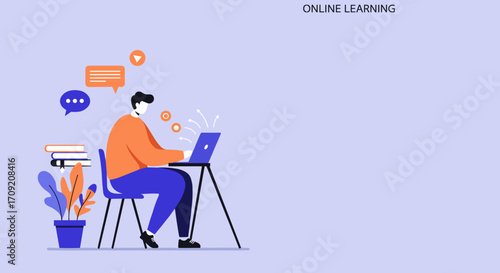 Young person works remotely on a laptop by a cozy campfire. Represents flexible work, travel, and modern digital nomadic lifestyle.