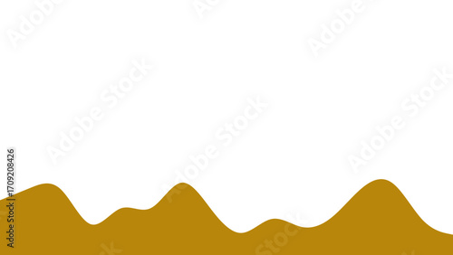 Minimalist wavy golden brown graphic element on white, perfect for abstract backgrounds, web design, or natural landscape concepts.