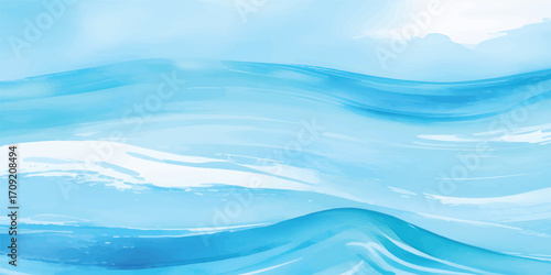 Abstract waves of blue water reflecting the bright summer sky create a tranquil seascape