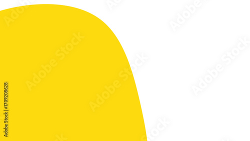 Bright yellow abstract curved shape on a clean white background, creating a minimalist and modern design element suitable for various digital and print projects.