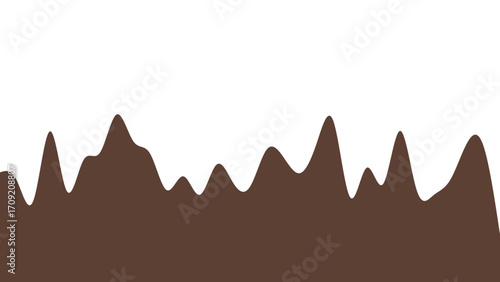 Sweet chocolate or coffee liquid dripping pattern against a white background. Ideal for confectionery, dessert, or food-themed designs.