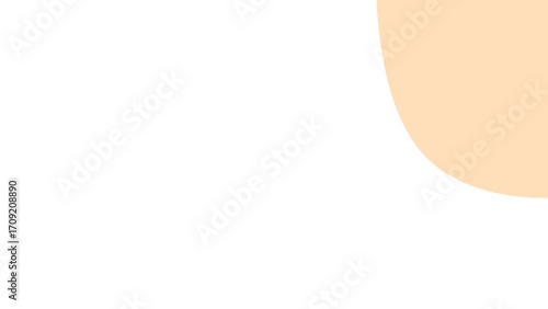 Minimalist design with a smooth, light orange curved corner on a bright white background. Provides elegant copy space for clean, modern graphic projects.