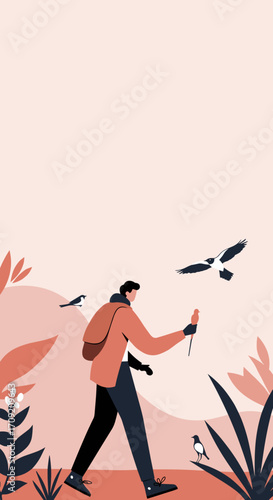 Woman working remotely from home, multitasking with laptop and smartphone in a cozy, minimalist setting. Ideal for digital lifestyle, freelance, and modern business.