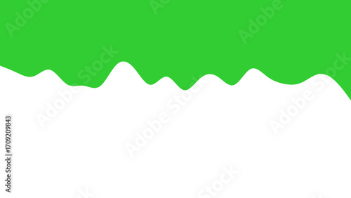 Vibrant green abstract wave border creating a dynamic, fluid background with ample white space. Ideal for design, branding, presentations, or playful concepts.