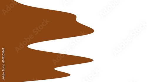 Abstract brown wave pattern on a clean white background, creating a dynamic graphic element. Ideal for branding, food, or nature-themed designs.