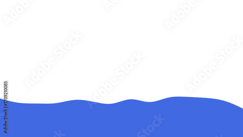Abstract blue wavy liquid on a crisp white background, symbolizing fluidity, freshness, and purity. Ideal for clean design, water themes, or modern branding.