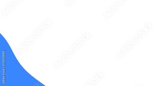 Clean, minimalist abstract background with a smooth blue curved shape on a white backdrop, ideal for graphic design and presentations.