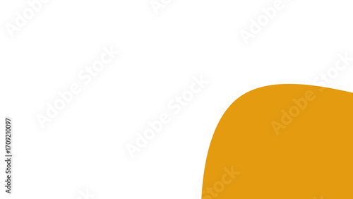 Abstract orange curved shape on a clean white background, ideal for graphic design, presentations, or minimalist branding. Provides copy space.