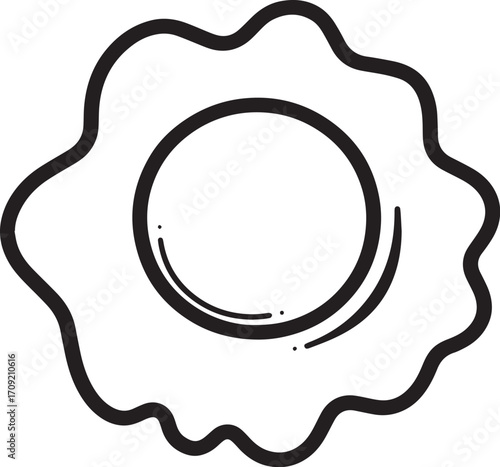 Fried Egg icon clean simple outline