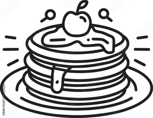 Pancakes icon clean simple outline