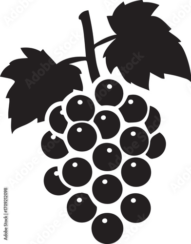 Grapes icon clean simple silhouette