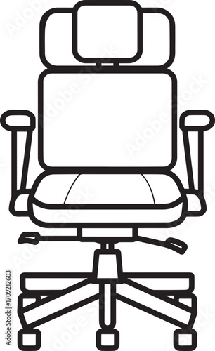Office Chair icon clean simple outline