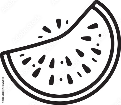 Watermelon fruit icon clean simple linear