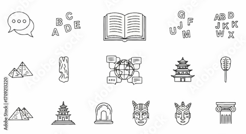 Educational and Cultural Icons A Collection of Symbols, Landmarks, and Learning Elements