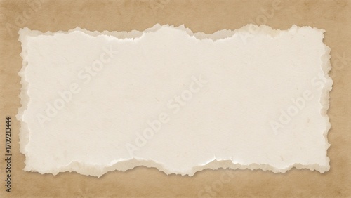 Paper Texture Background with Torn Edges in Beige and Cream for Vintage Stationery