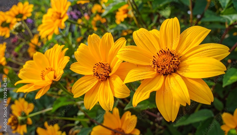 Fototapeta premium Close-up of bright yellow flowers