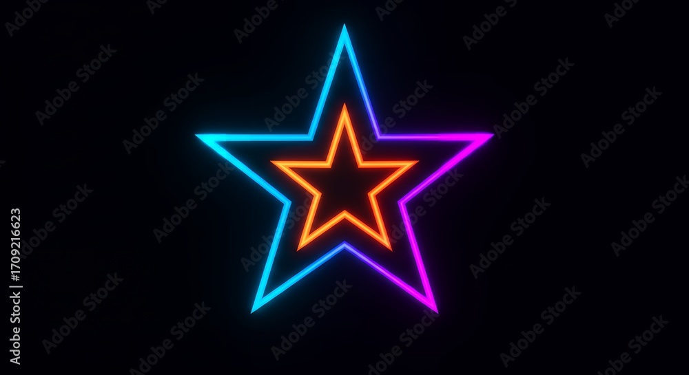 Obraz premium Neon star graphic design element