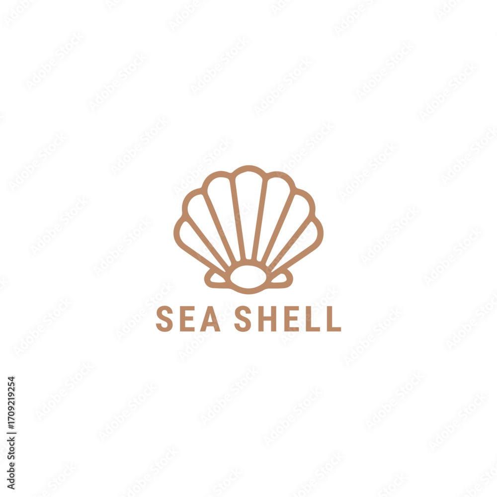 Obraz premium Sea shell logo vector icon illustration style