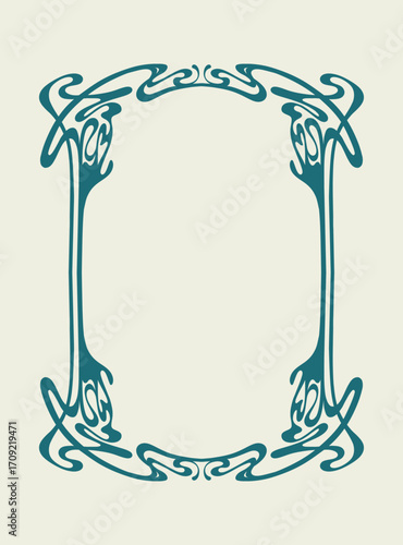Art nouveau vintage retro style poster frame border collection background vector art decorative element editable