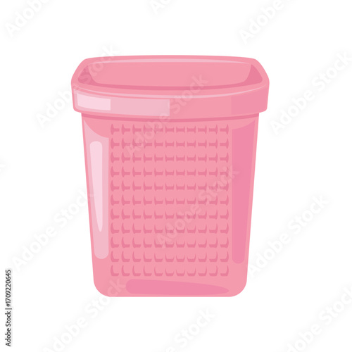 empty dirty clothes basket cartoon vector illustration element design