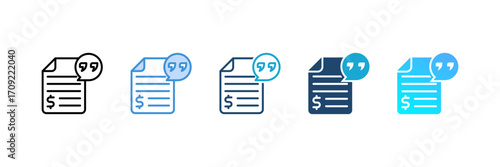 Quotation icon set multiple style collection
