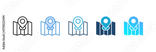 Location icon set multiple style collection