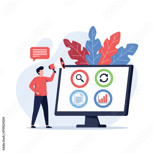Digital marketing strategy driving business growth and online success.
