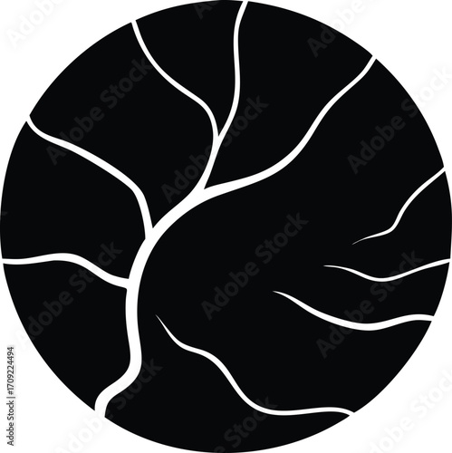 Abstract radial gradient circle with a subtle silhouette effect