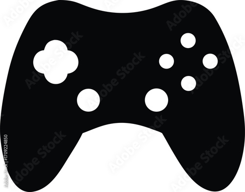 Classic video game controller silhouette for digital and print media
