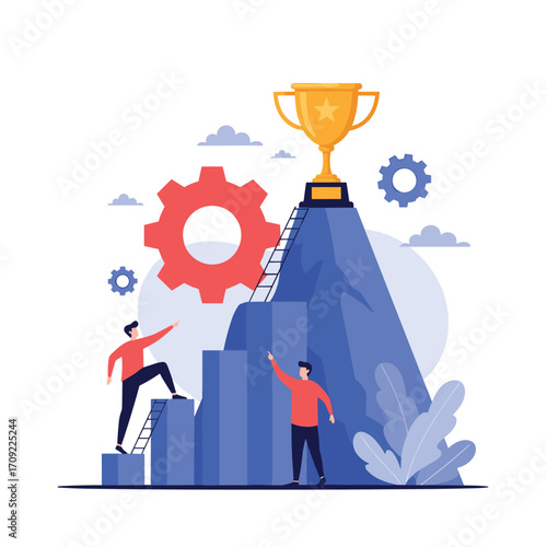 The journey to success is a challenging climb.