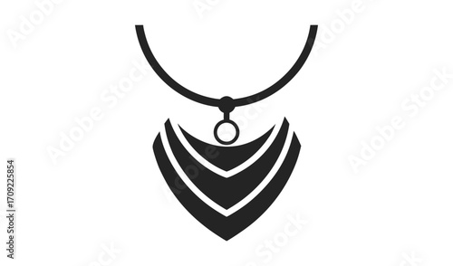 Stylized black and white icon of a pendant necklace