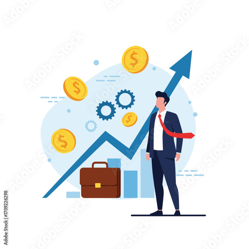 Successful business growth and financial investment strategy.