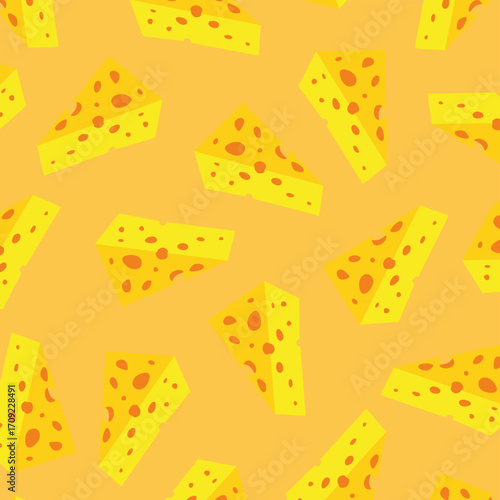  Seamless background with cheese pattern. Cheese pattern vector perfect for food backgrounds, wallpaper, packaging, wrapping paper, textile design, and restaurant menu decoration