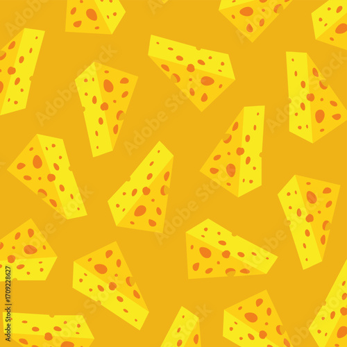 Seamless cheese doodle pattern. Seamless Pattern of a Cheese. Cheese pattern background. Perfect for packaging, textile, wallpaper, wrapping paper, and food backgrounds