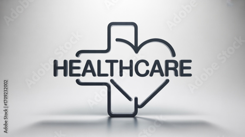 Healthcare services and medical care concept with heart and plus symbol for health and wellness clinic logo design