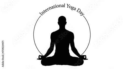 International yoga day silhouette vector illustration for meditation and wellness graphic design template