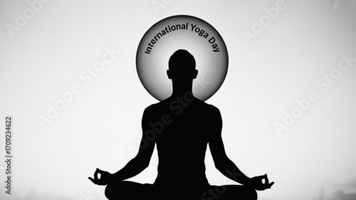 International yoga day meditation pose silhouette zen wellness mindful practice spiritual health lifestyle