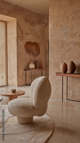 Desert Oasis Interior Design: Beige Tones and Organic Forms